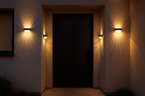 Modern 4x Solar Powered Door Fence Wall Lights – Waterproof Outdoor Garden Lighting
