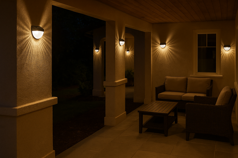 Modern 4x Solar Powered Door Fence Wall Lights – Waterproof Outdoor Garden Lighting