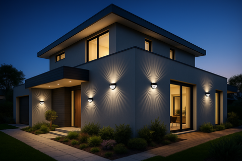 Modern 4x Solar Powered Door Fence Wall Lights – Waterproof Outdoor Garden Lighting