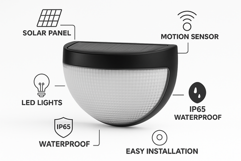 Modern 4x Solar Powered Door Fence Wall Lights – Waterproof Outdoor Garden Lighting