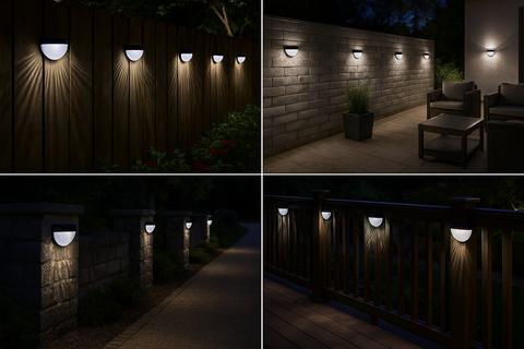 Modern 4x Solar Powered Door Fence Wall Lights – Waterproof Outdoor Garden Lighting