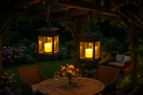 Pack of 2 Solar Hanging Lantern LED Lights – Outdoor Decorative