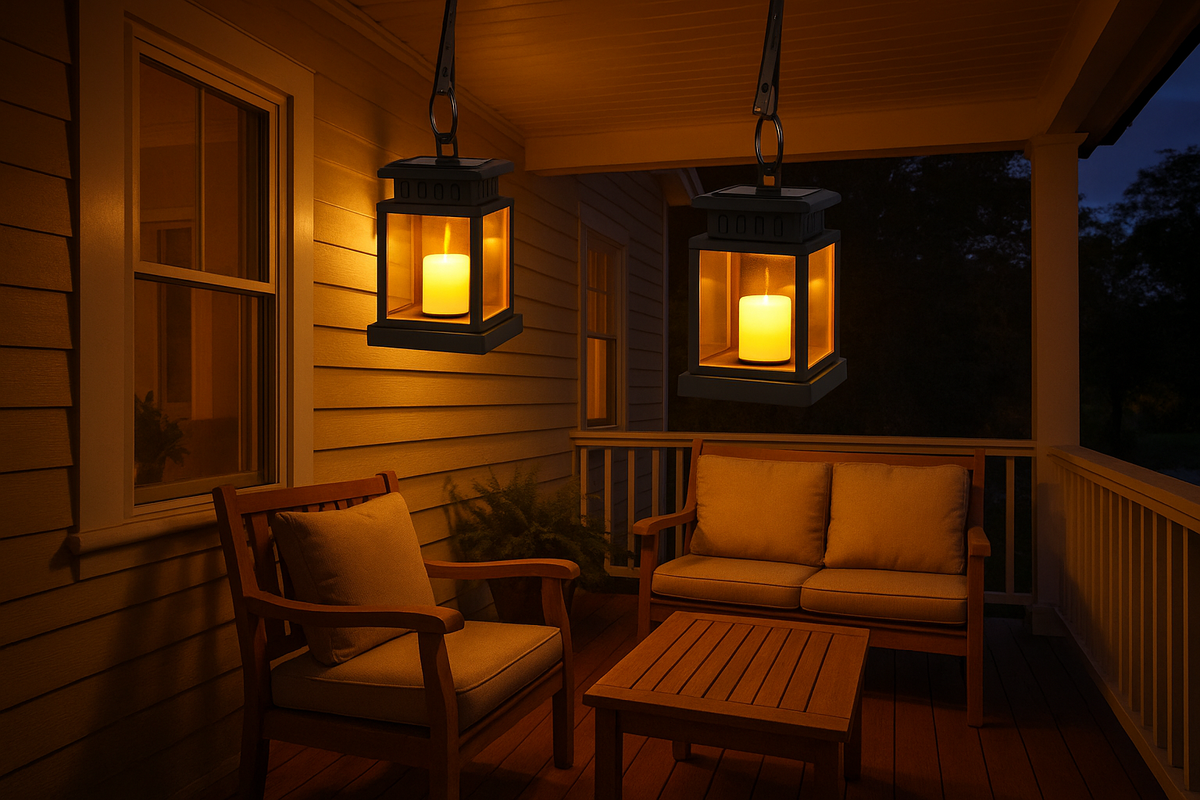Pack of 2 Solar Hanging Lantern LED Lights – Outdoor Decorative