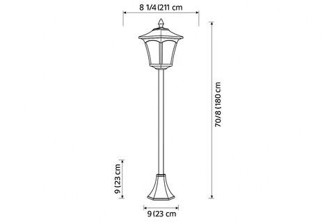 1.2M Solar Victorian Style Garden Lamp Post Light – LED Outdoor Light