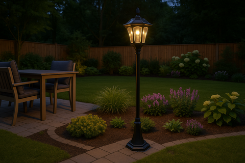 1.2M Solar Victorian Style Garden Lamp Post Light – LED Outdoor Light