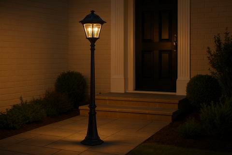 1.2M Solar Victorian Style Garden Lamp Post Light – LED Outdoor Light