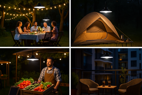 LED Solar Powered Pendant Hanging Light – Garden, Shed & Outdoor Lighting