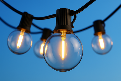 25ft Black Heavy Cable Festoon Outdoor Lights