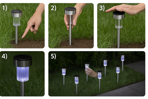10 Pcs LED Solar Powered Stake Lights – Outdoor Garden Pathway Lights