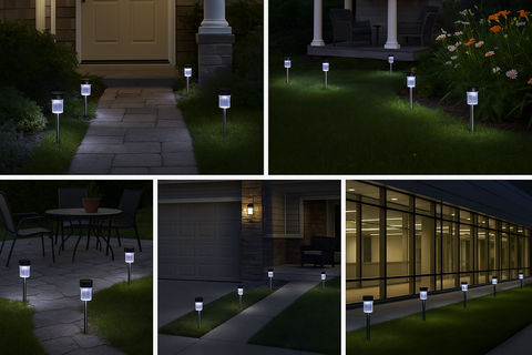 10 Pcs LED Solar Powered Stake Lights – Outdoor Garden Pathway Lights