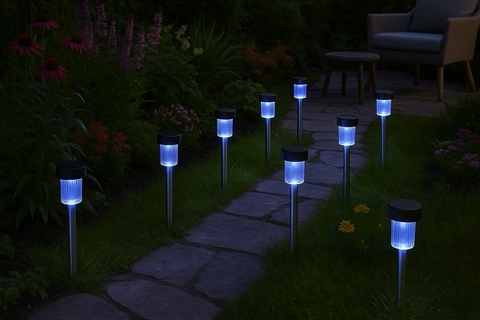 10 Pcs LED Solar Powered Stake Lights – Outdoor Garden Pathway Lights