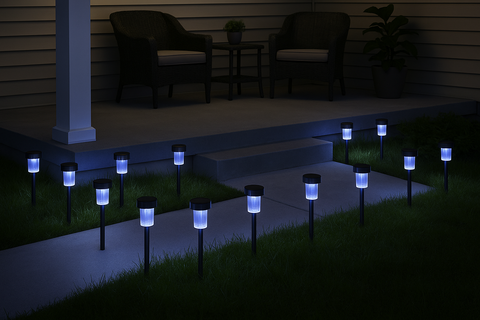 10 Pcs LED Solar Powered Stake Lights – Outdoor Garden Pathway Lights