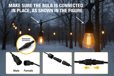 Modern Outdoor Festoon Lights with remote control