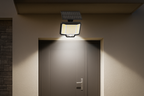 8W Solar Motion Sensor LED Security Light – Outdoor Wall Mount