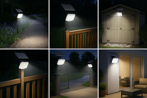 6W Solar Motion Sensor LED Security Light – Outdoor Wall Mounted