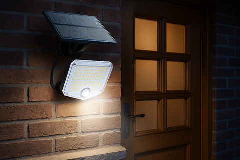 6W Solar Motion Sensor LED Security Light – Outdoor Wall Mounted