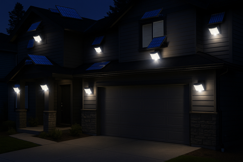 6W LED Motion Sensor Solar Security Wall Light – Outdoor Waterproof