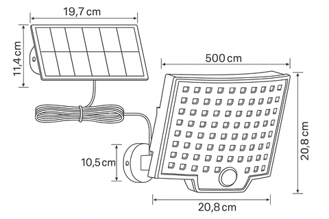 6W LED Motion Sensor Solar Security Wall Light – Outdoor Waterproof