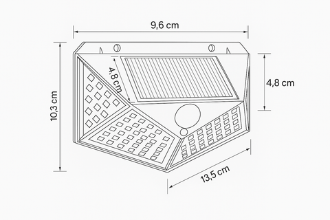 Pack of 4 100 LEDs Solar Powered Wall Lights