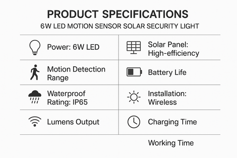 2 x 6W LED Motion Sensor Solar Security Lights – Outdoor Wall Set