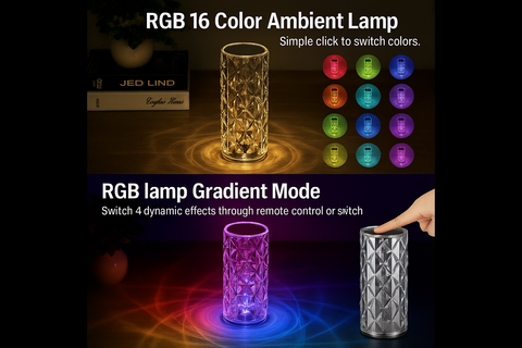 Diamond LED Table Touch Lamp - Elegant Modern Crystal Light