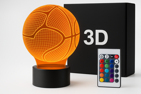 3D Illusion Football Night Lamp 16 Color LED Light for Kids and Boys