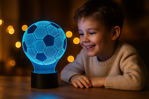 3D Illusion Football Night Lamp 16 Color LED Light for Kids and Boys