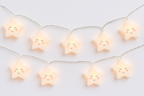 10 LED Star Fairy Lights – Battery Powered Warm White String Lights for Kids’ Rooms & Bedrooms