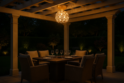 Modern Gold Globe Ceiling Light – Round Metal Shade