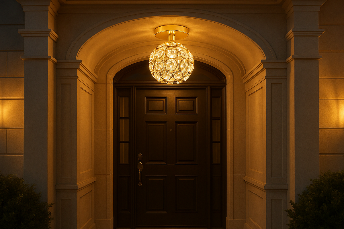 Modern Gold Globe Ceiling Light – Round Metal Shade