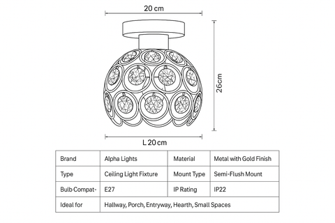 Modern Black Globe Ceiling Light – Round Metal Shade