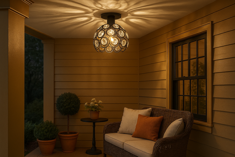 Modern Gold Globe Ceiling Light – Vintage Metal Base