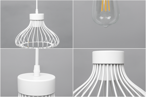 Vintage Art Cage Pendant Light – Black Industrial Hanging Ceiling Lamp