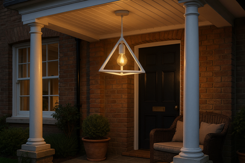Triangle Retro Loft Pendant Light – Vintage Industrial Ceiling Lamp – E27 Base