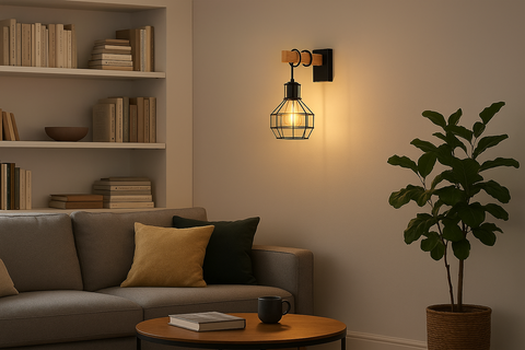 Buy Industrial Wall Lamp Indoor Cage in UK – E27 Vintage Wall Light