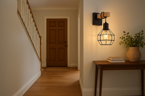 Buy Industrial Wall Lamp Indoor Cage in UK – E27 Vintage Wall Light