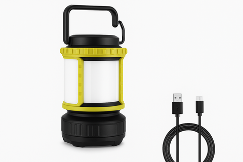 Camping Light Rechargeable, Torch LED Super Bright Rechargeable, Dimmable 5 Modes Camping Lantern Torch with Power Bank, 500lm Rechargeable Camping Torch for Power Cuts, Emergency, USB C Cable