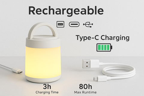 10-Colour Dimmable LED Night Light for Kids