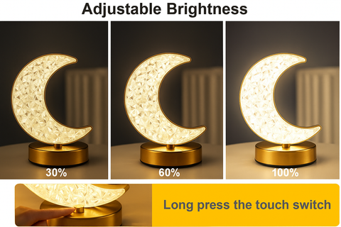 Moon Lamp – Retro Metal Bedside Table Night Light
