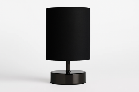 Touch Table Lamp – Dimmable Bedside Light with Black Lampshade