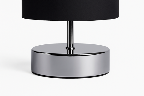 Touch Table Lamp – Dimmable Bedside Light with Black Lampshade