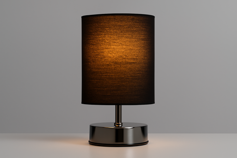 Touch Table Lamp – Dimmable Bedside Light with Black Lampshade