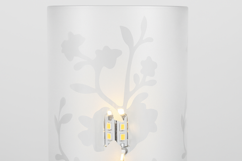 Floral Touch Table Lamp – Chrome Finish with Glass Shade