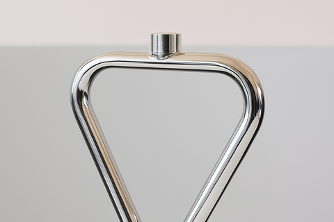 Hourglass Table Lamp – Chrome Finish with Rectangle Shade