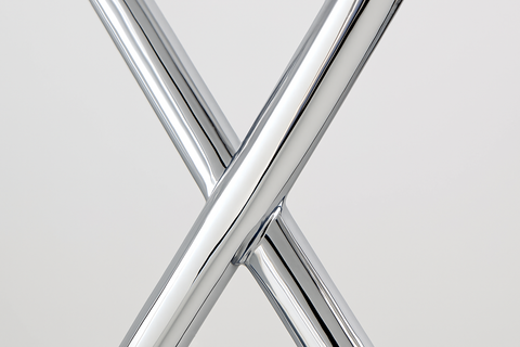 Hourglass Table Lamp – Chrome Finish with Rectangle Shade