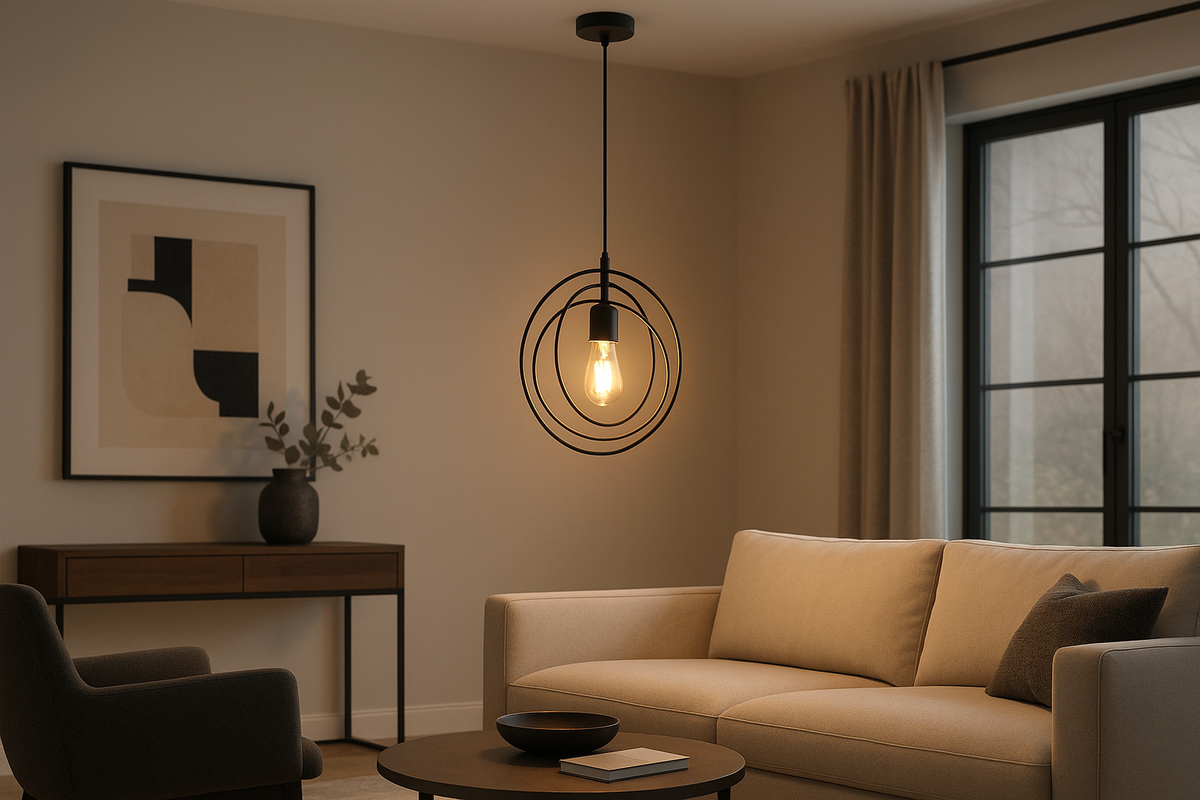 Industrial Round Pendant Hanging Light – Vintage Loft Lighting