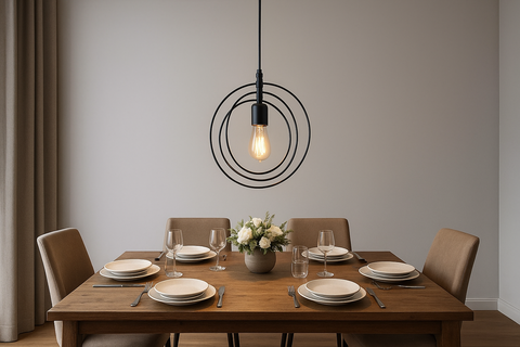 Industrial Round Pendant Hanging Light – Vintage Loft Lighting
