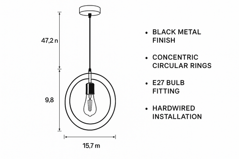 Industrial Round Pendant Hanging Light – Vintage Loft Lighting