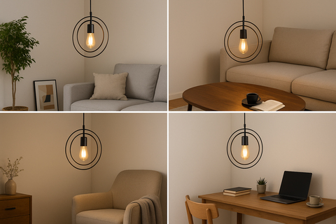 Industrial Round Pendant Hanging Light – Vintage Loft Lighting