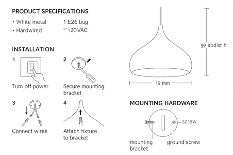 Modern White Metal Pendant Light Shade – Chandelier Lighting